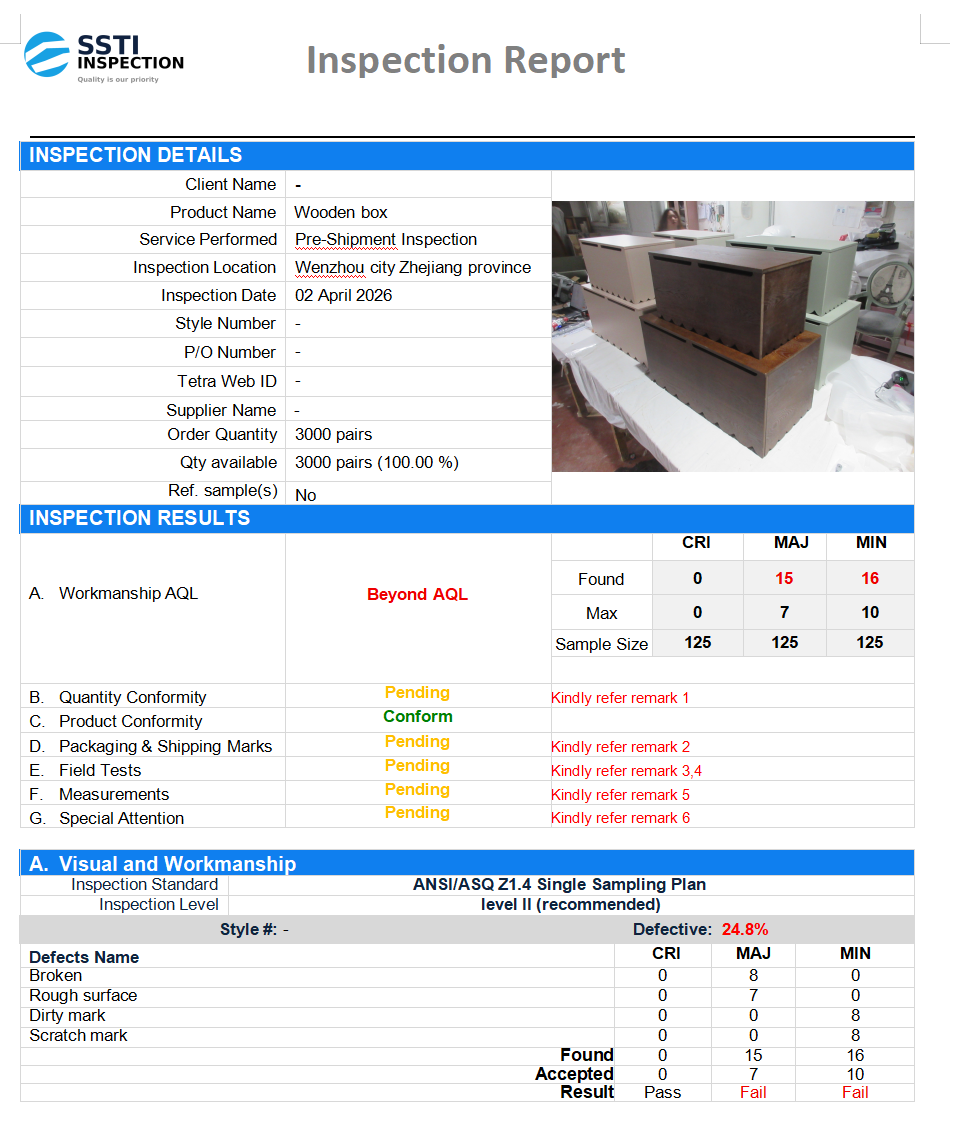SSTI report defect and risk summary